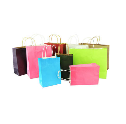 qualità  Recyclable Custom Square Logo Gift Paper Biodegradable Handle Bottom Foldable Eco-Friendly Kraft Shopping Bag fabbrica