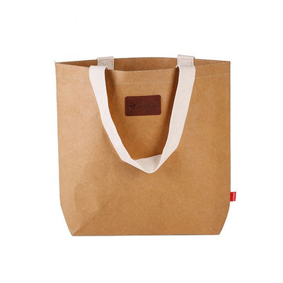 qualità  Wholesale Recyclable Factory Supply Professional Design Brown Kraft Paper Washable Bag fabbrica